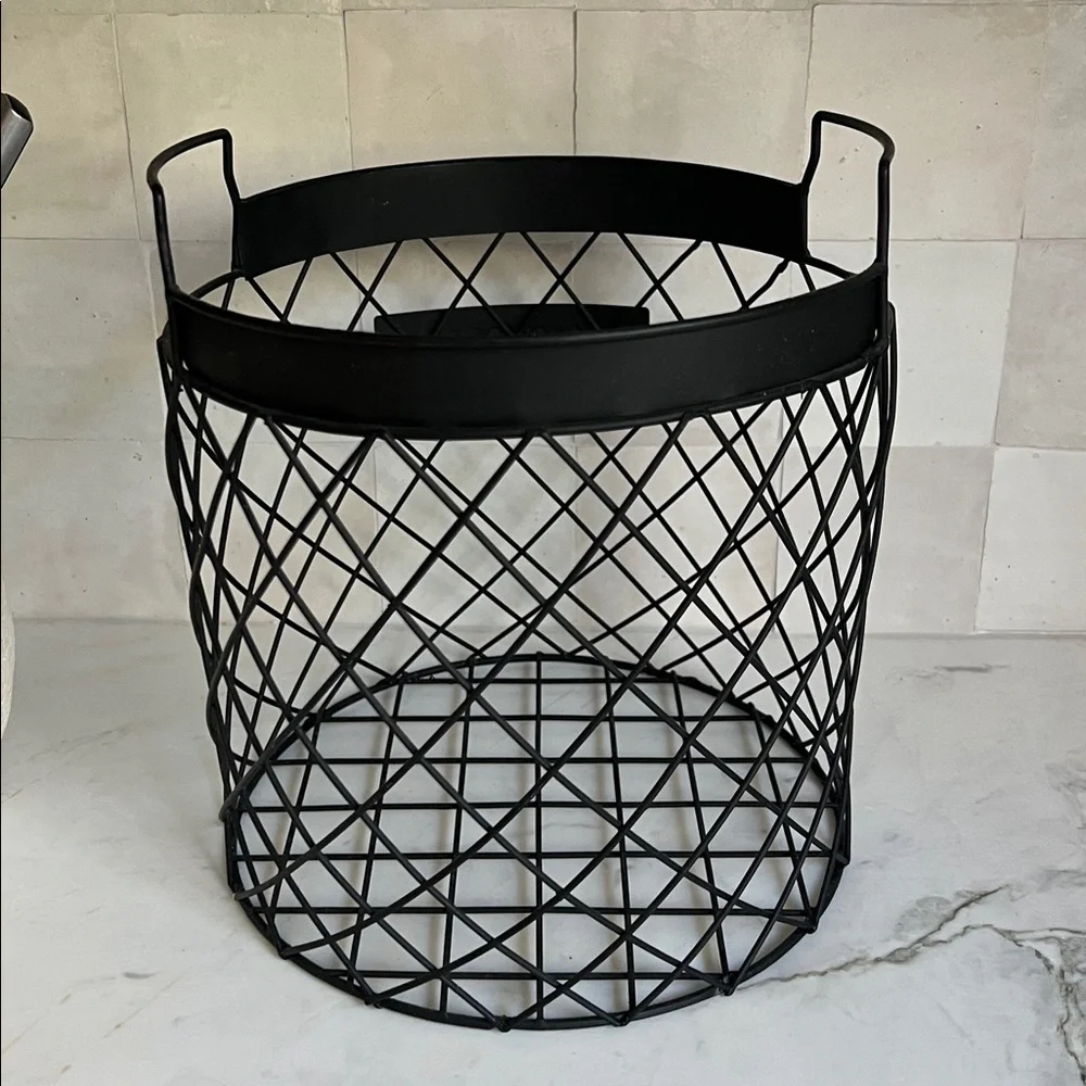 Magnolia Home By Joanna Gaines Black Metal Farmhouse Industrial Badket